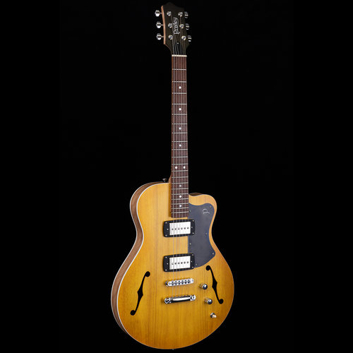 Pratley Electric Semi-Hollow Vintage Yellow Single Cut SD Phat Cat P90 Set